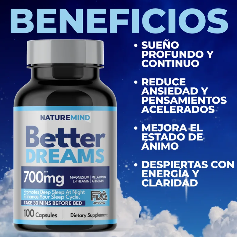 Beneficios de Better Dreams: sueño profundo, menos ansiedad, mejor ánimo