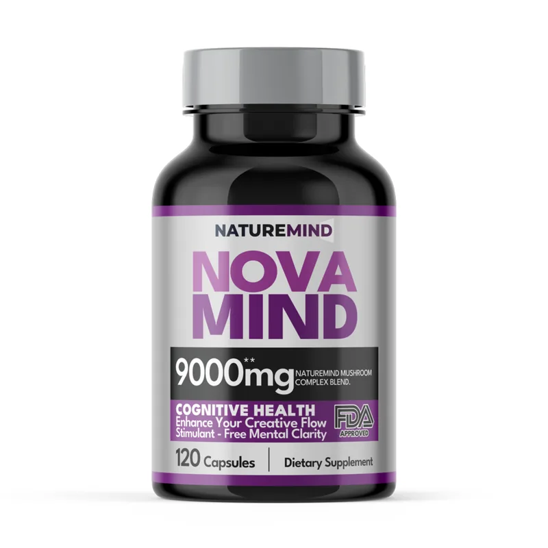 Frasco de NovaMind, complejo de 4 hongos medicinales, 120 cápsulas
